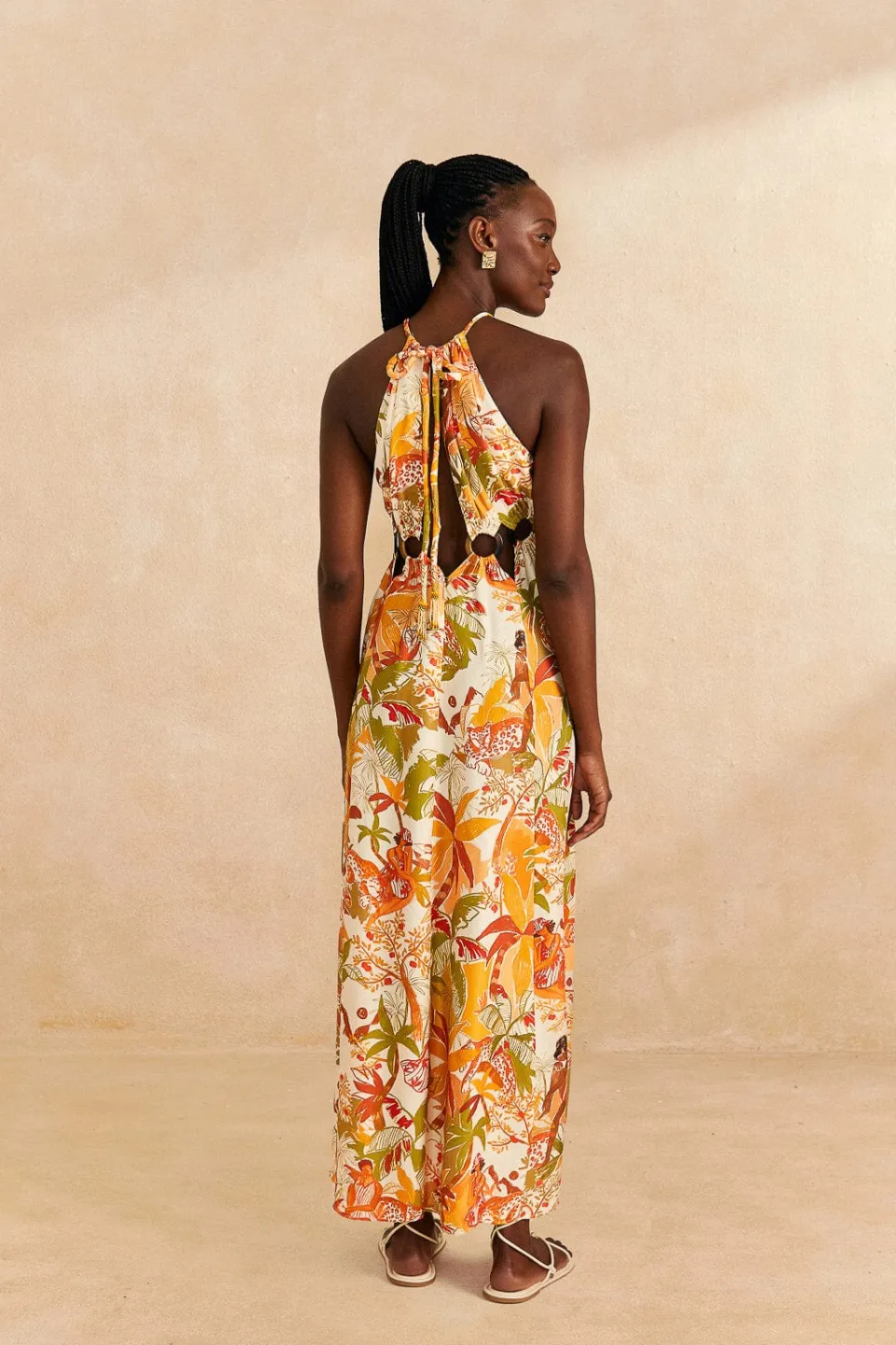 FARM Rio Sand Leopard Forest Maxi Dress Hot