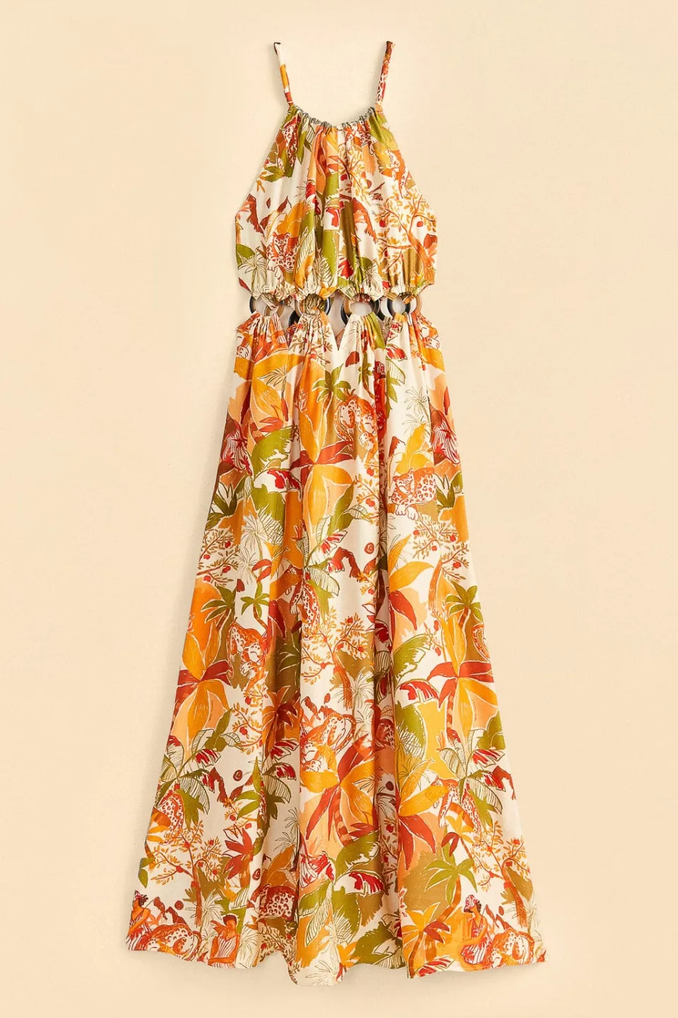FARM Rio Sand Leopard Forest Maxi Dress Hot