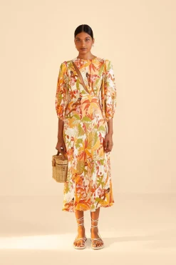FARM Rio Sand Leopard Forest Midi Dress Best