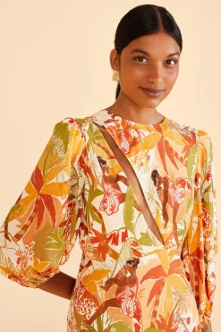 FARM Rio Sand Leopard Forest Midi Dress Best