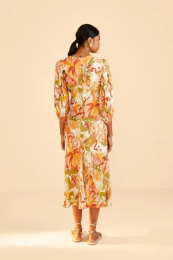 FARM Rio Sand Leopard Forest Midi Dress Best