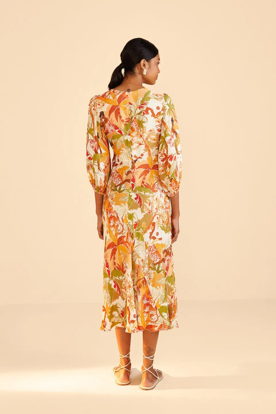 FARM Rio Sand Leopard Forest Midi Dress Best
