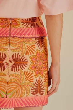 FARM Rio Sand Palm Scarf Skirt Outlet