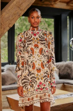 FARM Rio Sand Palms Paradise High Neck Mini Dress New