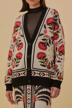 FARM Rio Sand Palms Paradise Knit Cardigan Hot