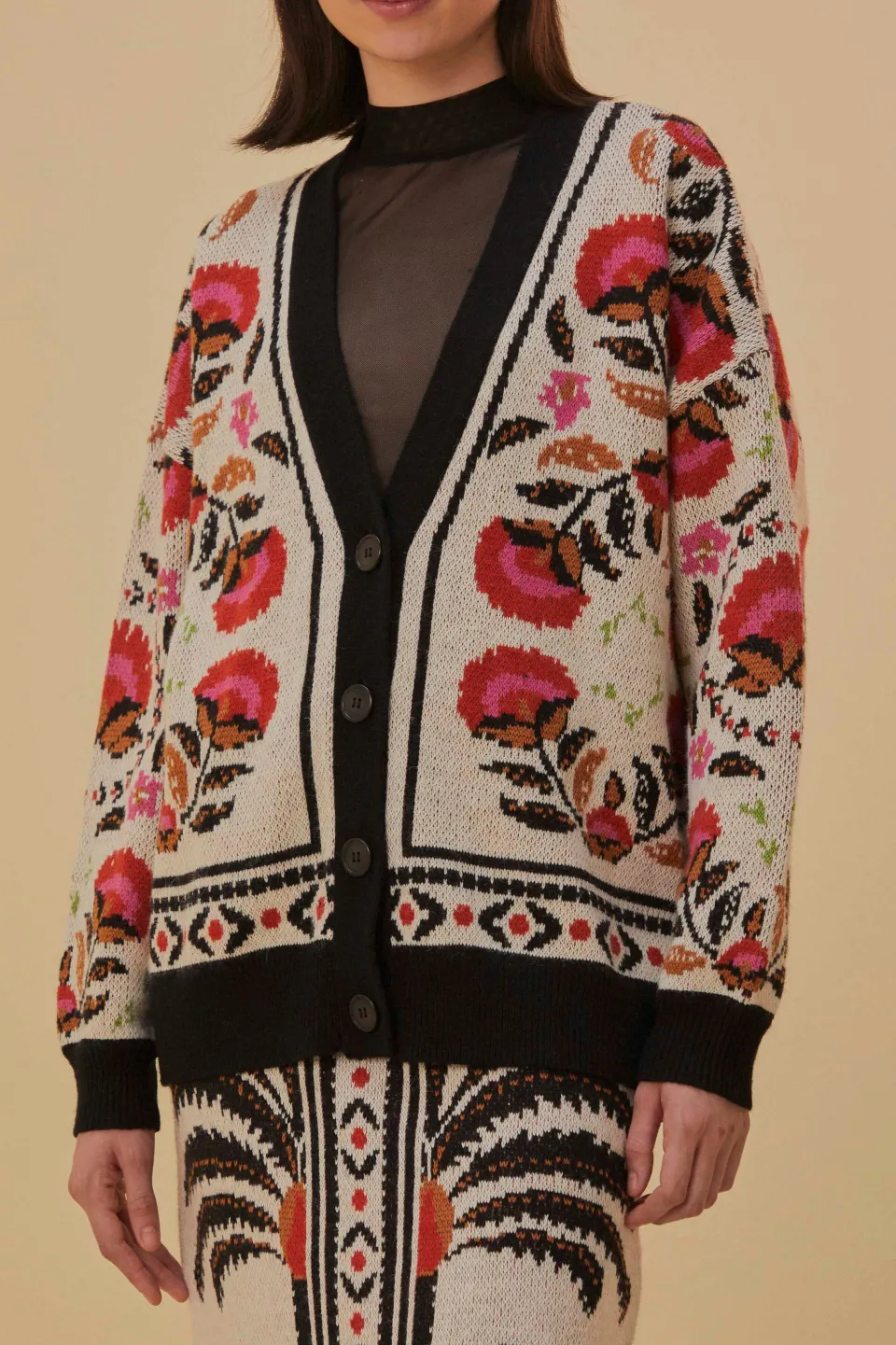 FARM Rio Sand Palms Paradise Knit Cardigan Hot