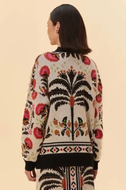 FARM Rio Sand Palms Paradise Knit Cardigan Hot