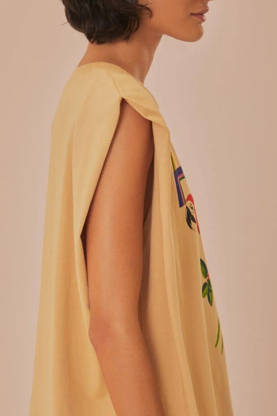 FARM Rio Sand Rio Shoulder Pad Organic Cotton T-Shirt Online
