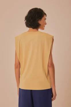 FARM Rio Sand Rio Shoulder Pad Organic Cotton T-Shirt Online
