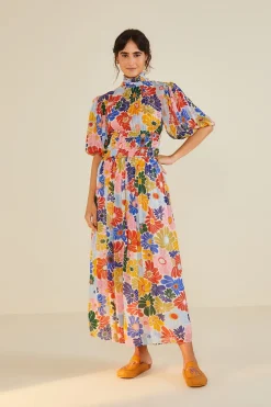 FARM Rio Sand Sunny Daisies Maxi Dress Hot