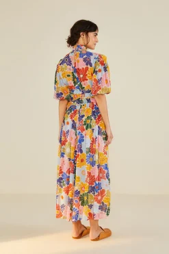FARM Rio Sand Sunny Daisies Maxi Dress Hot