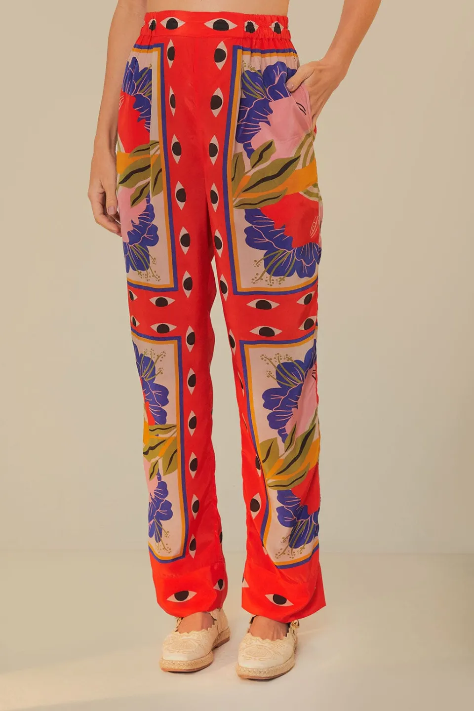 FARM Rio Sand Surreal Scarf Pajama Pants Outlet