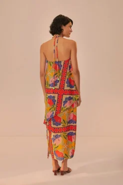 FARM Rio Sand Surreal Scarf Sleeveless Maxi Dress Sale