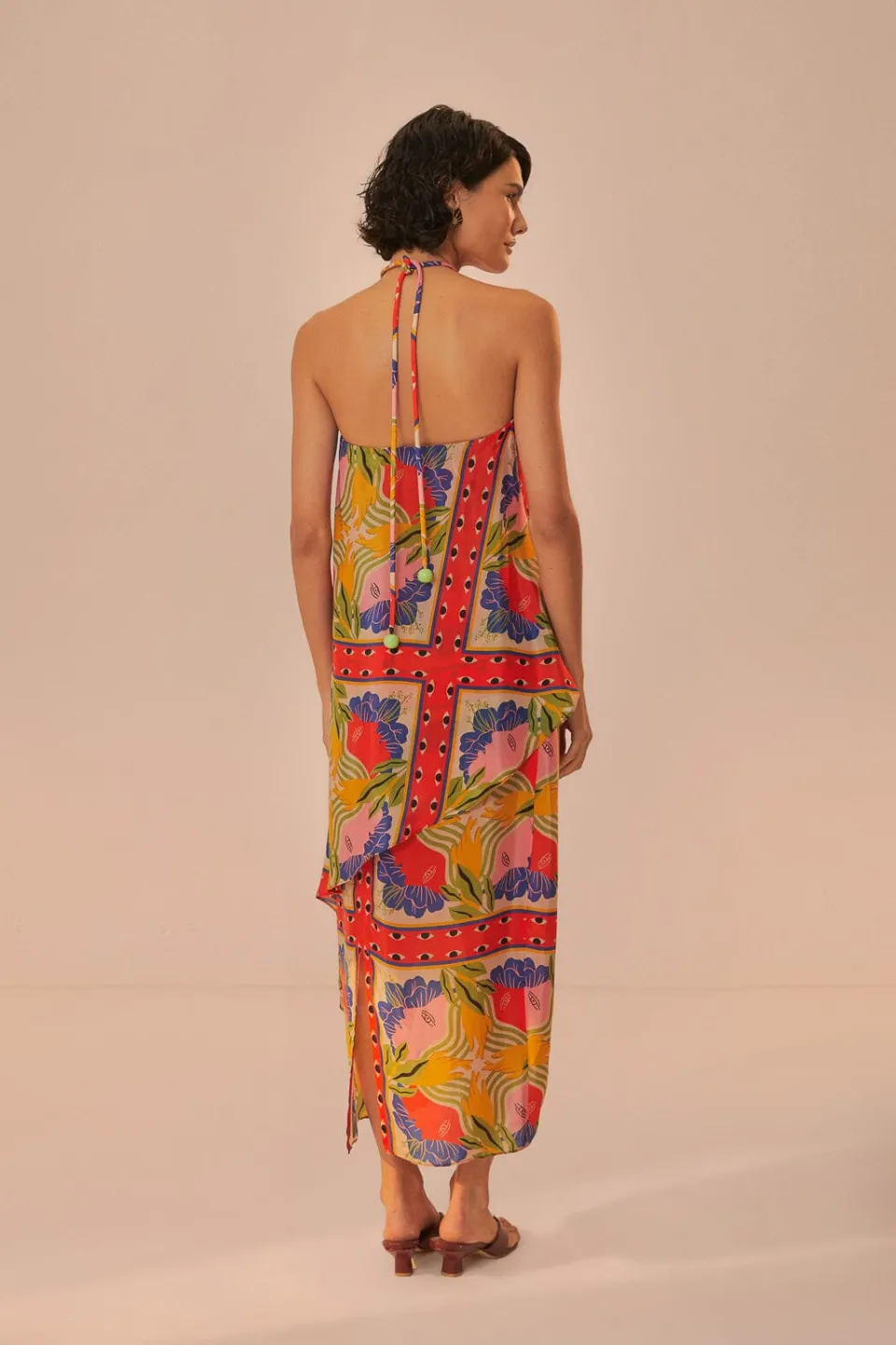 FARM Rio Sand Surreal Scarf Sleeveless Maxi Dress Sale
