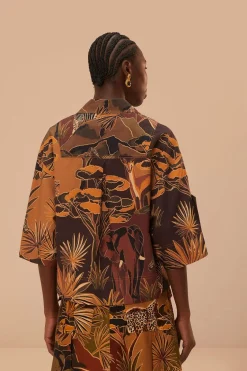 FARM Rio Savana Dream Caramel Utility Blouse Clearance