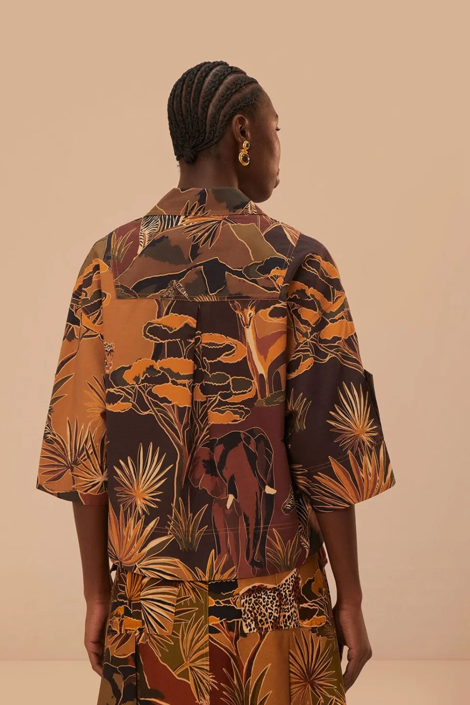 FARM Rio Savana Dream Caramel Utility Blouse Clearance