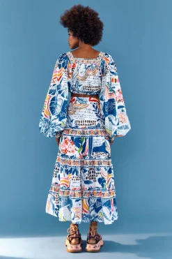 FARM Rio SQUARE NECK Top | Long Sleeves | Wild Brazil Print Discount