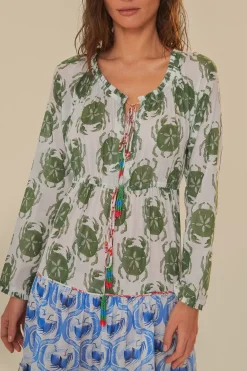 FARM Rio Stamp Mix Long Sleeve Maxi Dress Discount