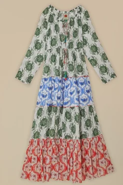 FARM Rio Stamp Mix Long Sleeve Maxi Dress Discount