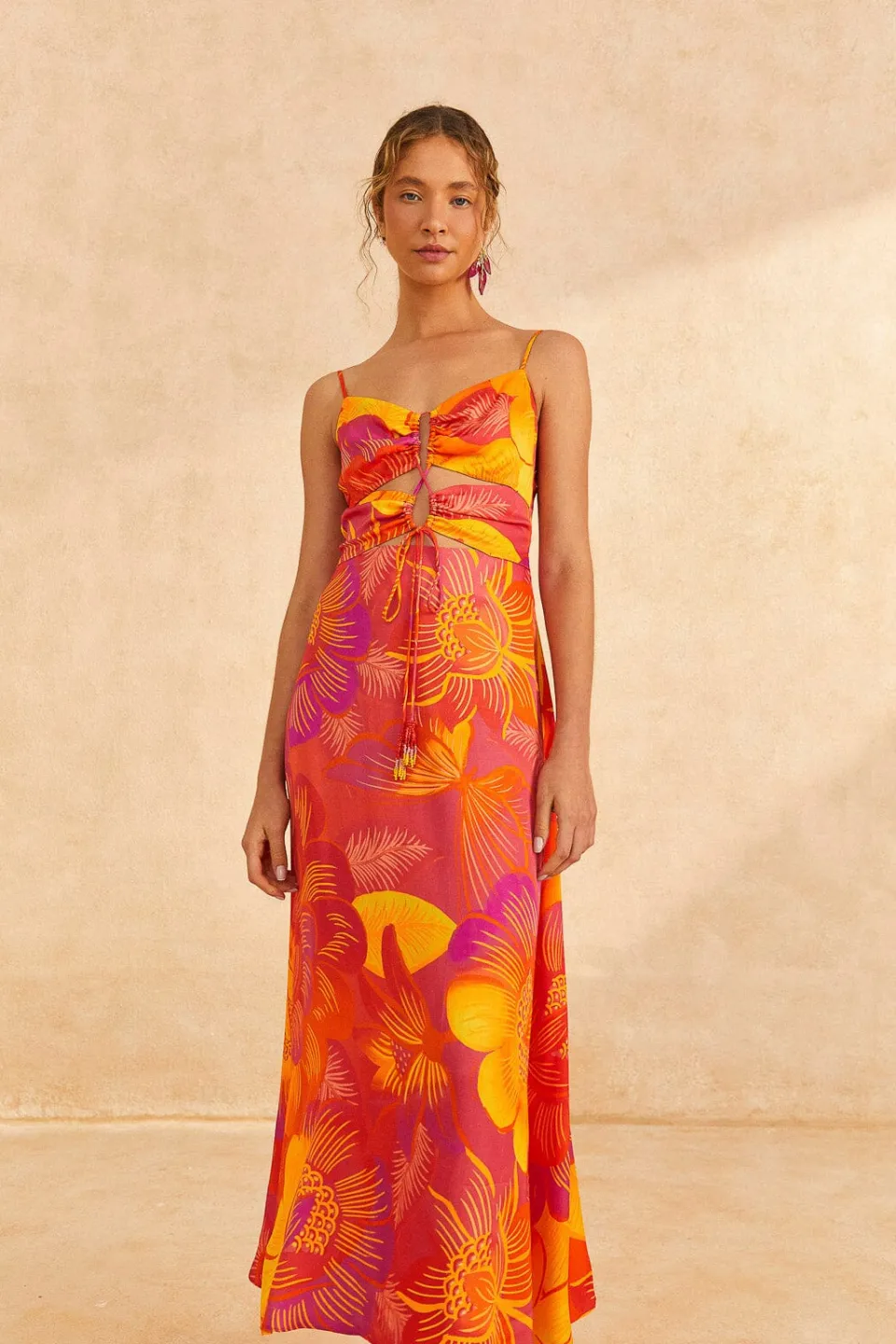 FARM Rio Summer Garden Ombre Lenzing™ Ecovero™ Viscose Midi Dress Outlet