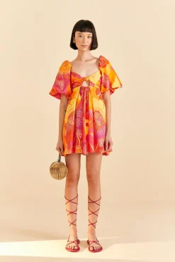 FARM Rio Summer Garden Ombre Mini Dress Hot