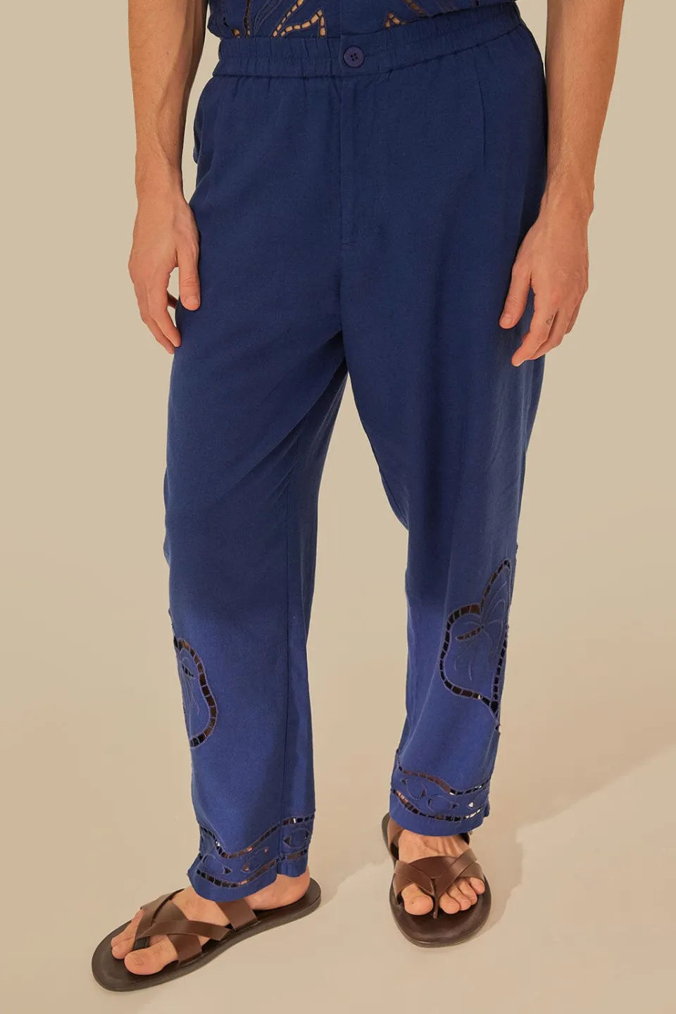FARM Rio Surrealist Richelieu Embroidered Euroflax™ Premium Linen Pants Best