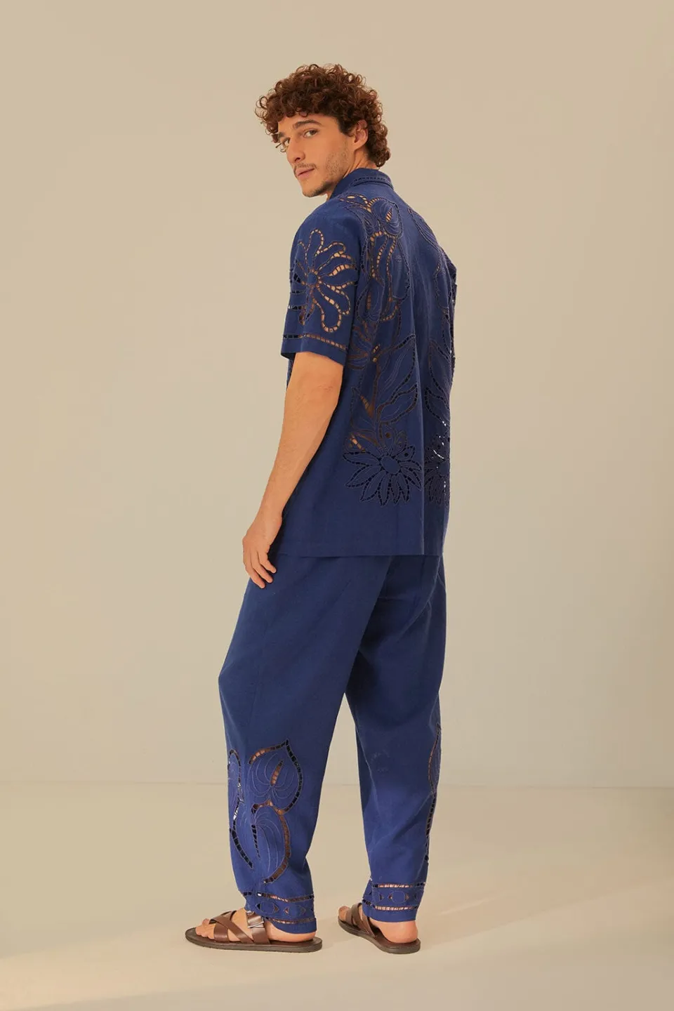 FARM Rio Surrealist Richelieu Embroidered Euroflax™ Premium Linen Pants Best