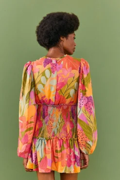 FARM Rio Sweet Forest Long Sleeve Mini Dress New