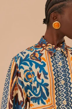 FARM Rio Toucans Scarf Sand Midi Dress Clearance