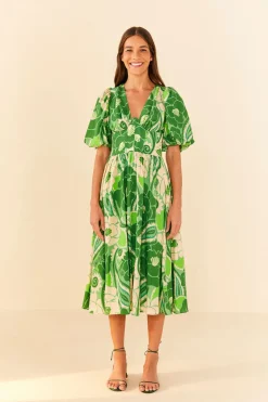 FARM Rio Tropical Groove Midi Dress New