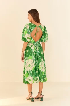 FARM Rio Tropical Groove Midi Dress New