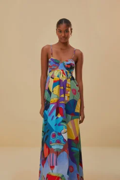 FARM Rio Tropical Scenario Sleeveless Maxi Dress Discount
