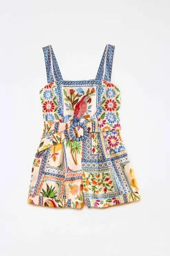 FARM Rio Tropical Tiles Sleeveless Romper New