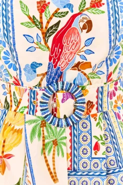 FARM Rio Tropical Tiles Sleeveless Romper New