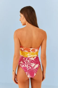 FARM Rio Tropical Woodcut One Piece Swimsuit Clearance