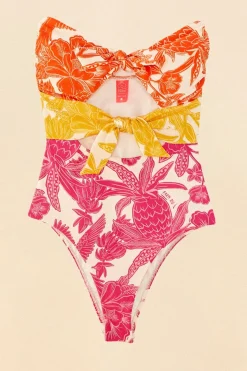 FARM Rio Tropical Woodcut One Piece Swimsuit Clearance