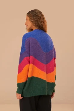 FARM Rio Vintage Waves Multicolor Knit Cardigan Sale