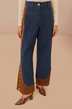 FARM Rio Western Denim Wide Pants Low Waisted Outlet