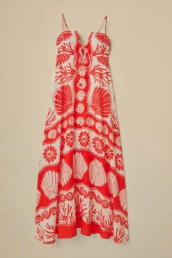 FARM Rio White Ainika Shell LENZING™ ECOVERO™ Euroflax™ Maxi Dress Best