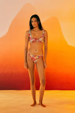 FARM Rio WHITE BIKINI TOP | Spring Bananas Print Outlet