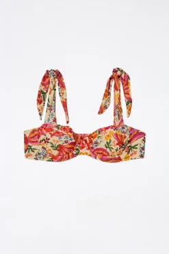 FARM Rio WHITE BIKINI TOP | Spring Bananas Print Outlet