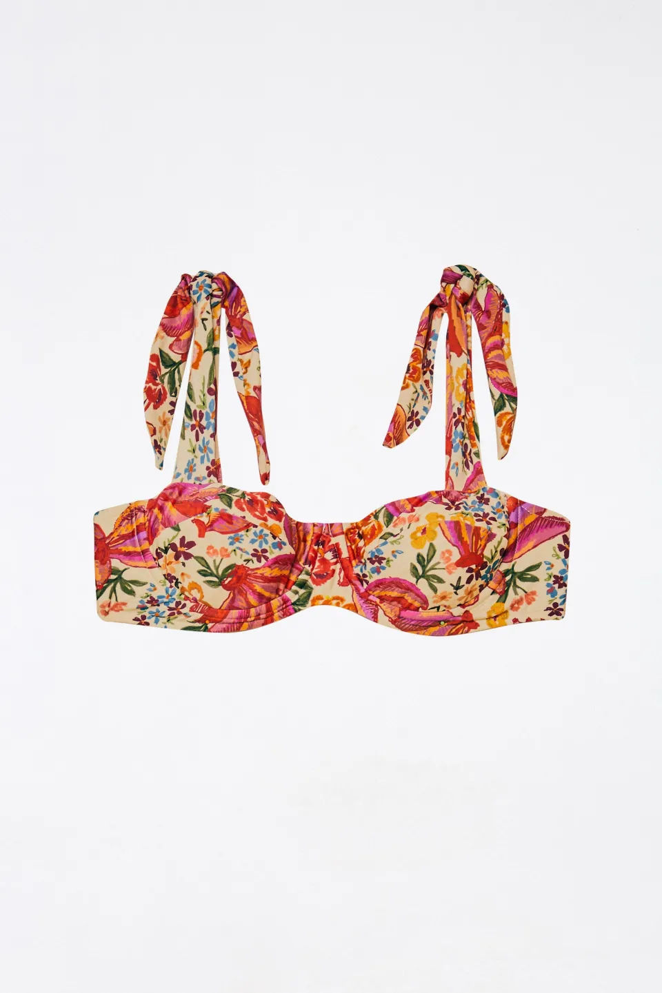 FARM Rio WHITE BIKINI TOP | Spring Bananas Print Outlet