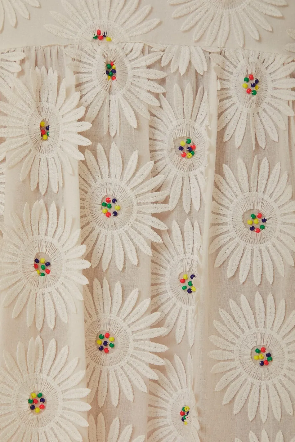 FARM Rio White Daisy 3D Flower Embroidered Maxi Skirt Sale