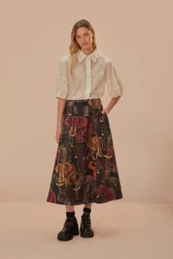 FARM Rio White Embroidered Short Sleeve Blouse Hot