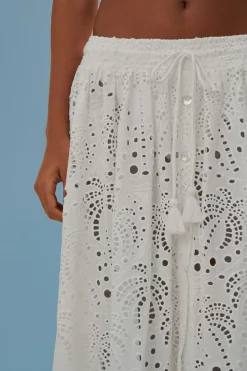 FARM Rio White Eyelet Maxi Skirt Outlet