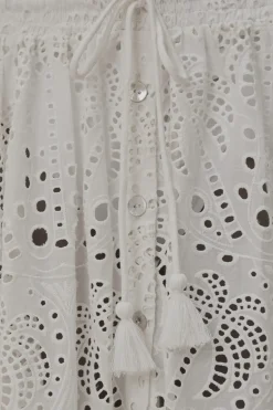 FARM Rio White Eyelet Maxi Skirt Outlet