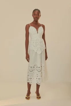 FARM Rio White Laise Sleeveless Maxi Dress Sale