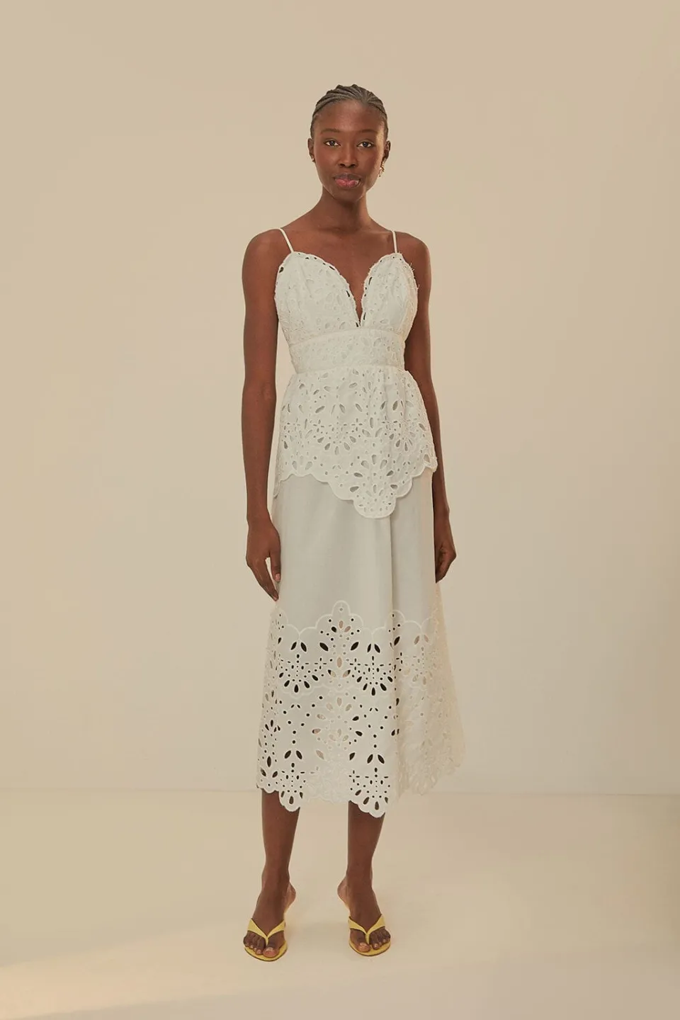 FARM Rio White Laise Sleeveless Maxi Dress Sale