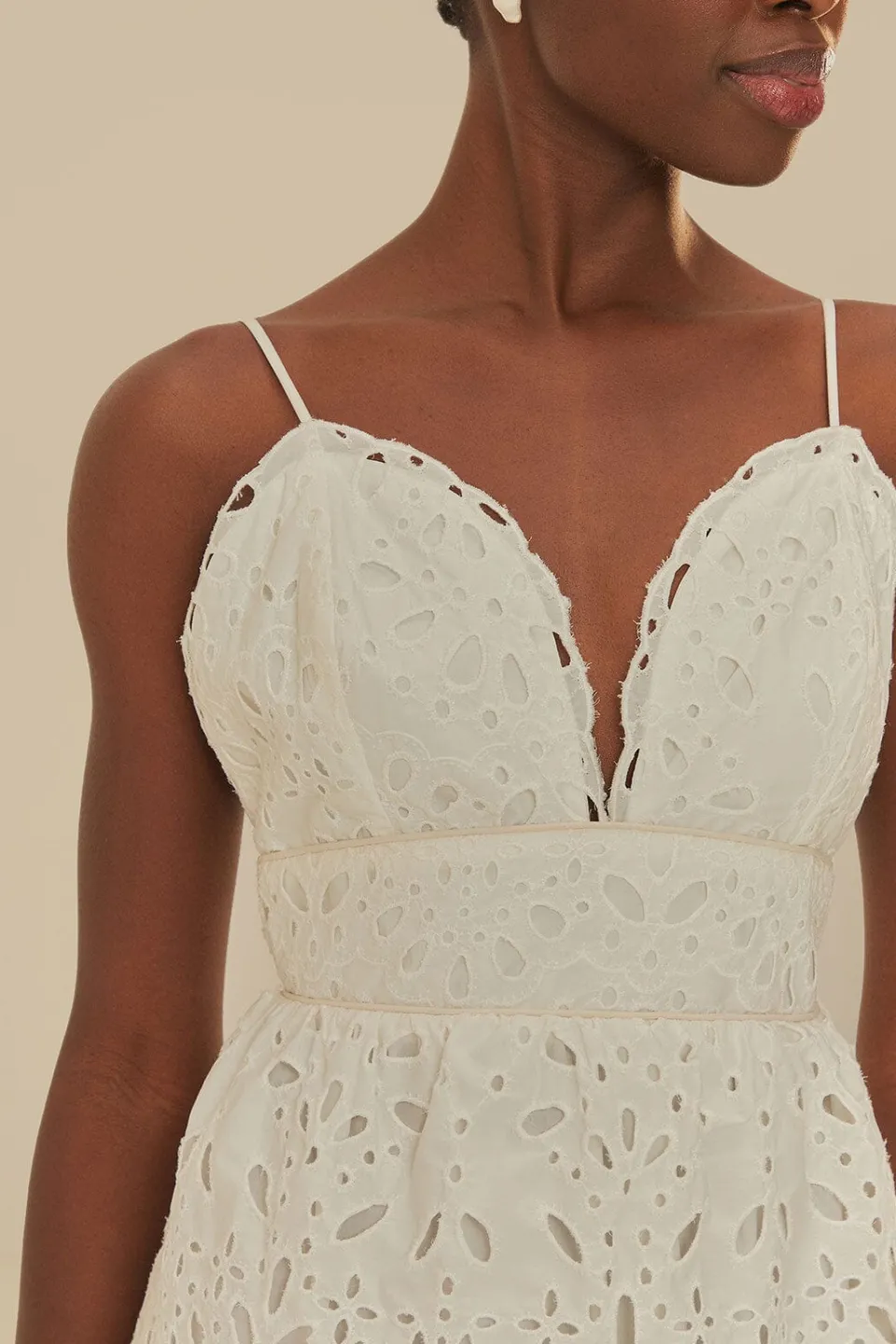 FARM Rio White Laise Sleeveless Maxi Dress Sale