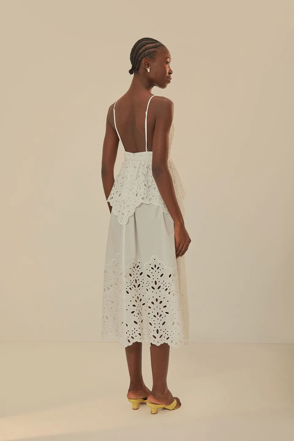 FARM Rio White Laise Sleeveless Maxi Dress Sale